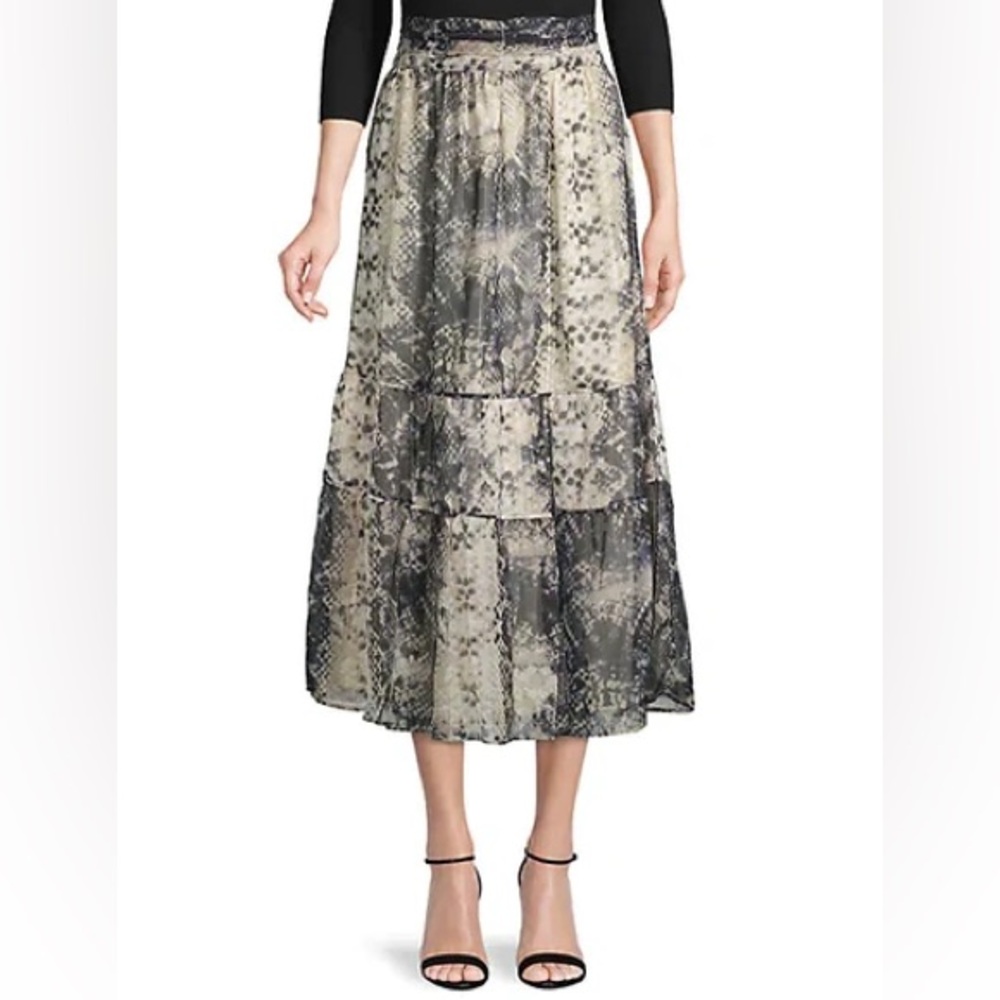 WALTER BAKER Byron Snakeskin Print Midi Skirt